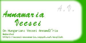 annamaria vecsei business card